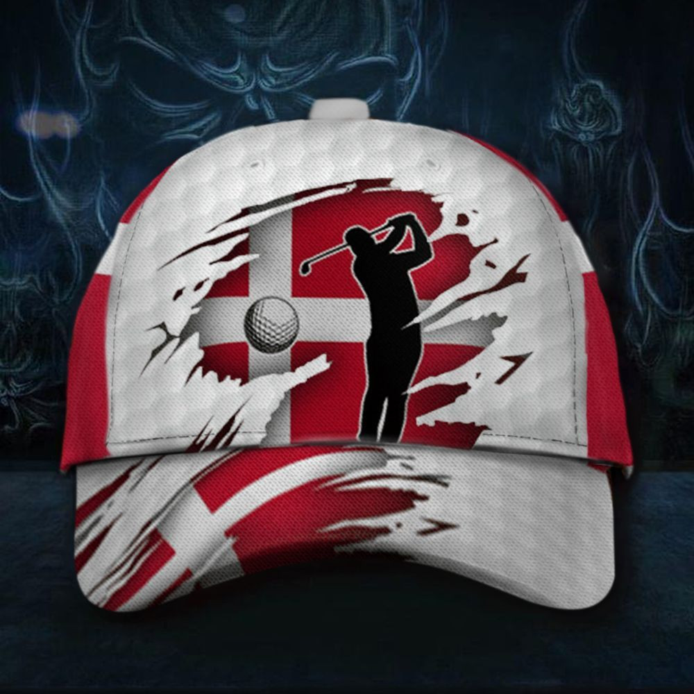 Denmark Flag Golfer Cap Golf Lovers Best Hats For Men Danish Gifts Trucker Hats Custom Hats Gifts For Men & Women