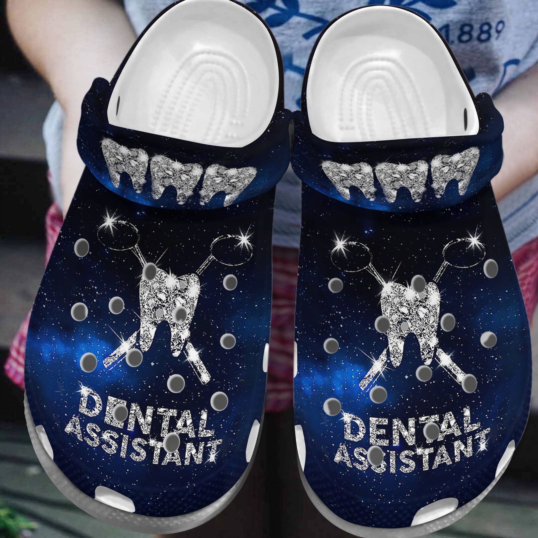 Dental Assistant Shoes Twinkle - Galaxy Teeth Clog Gift