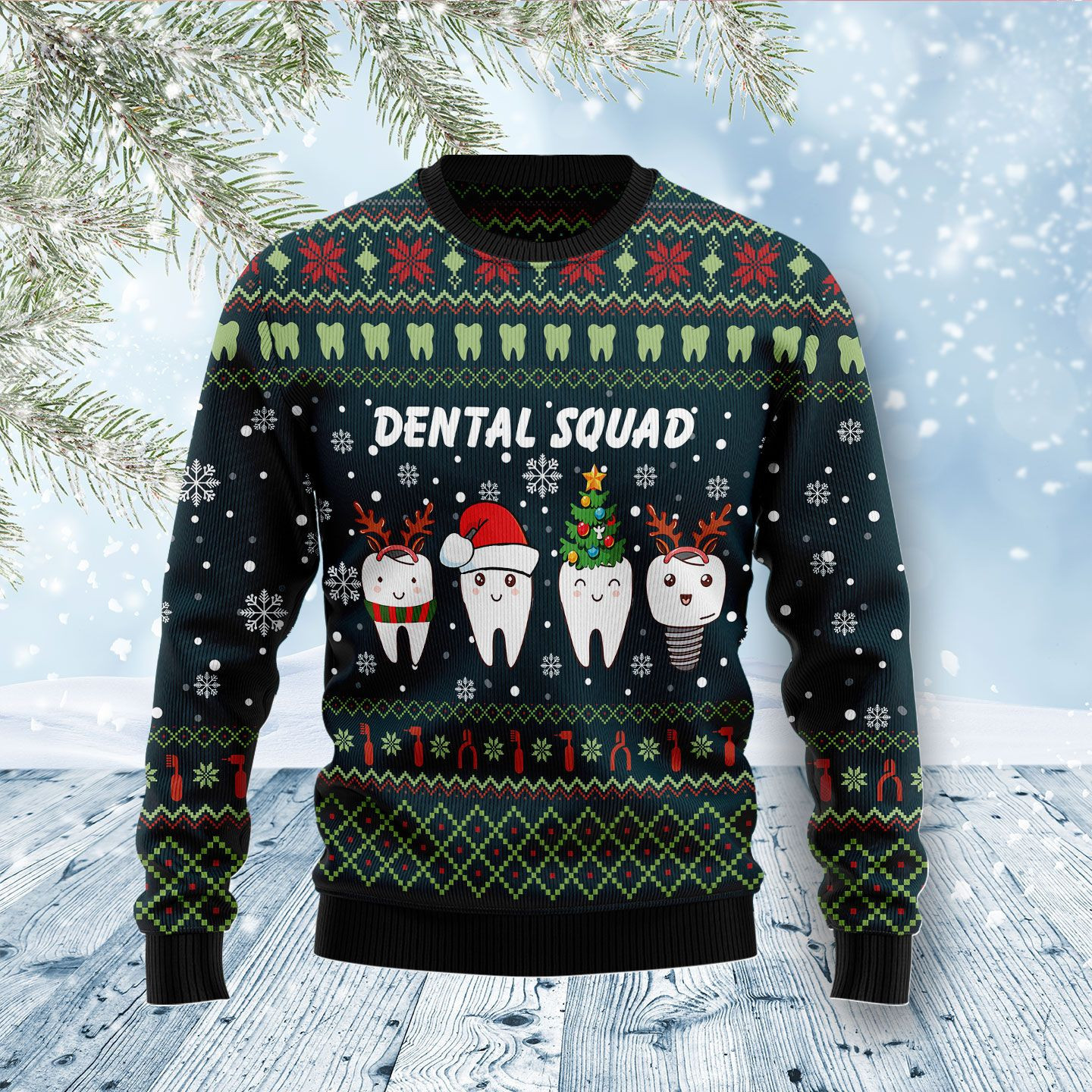 Dental Squad Ugly Christmas Sweater Adult 3D Funny Matching for family