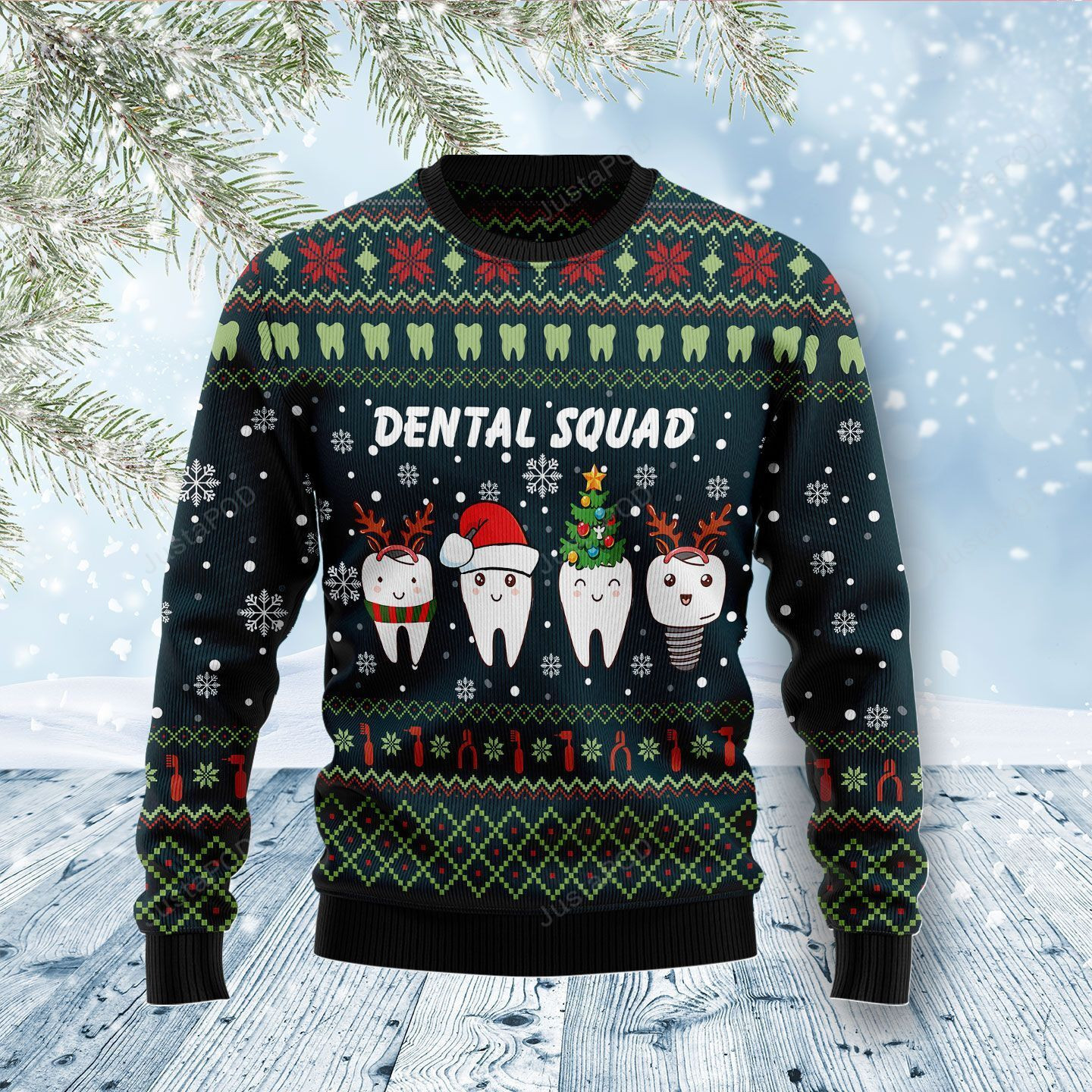 Dental Squad Ugly Christmas Sweater Adult 3D Funny Matching for family