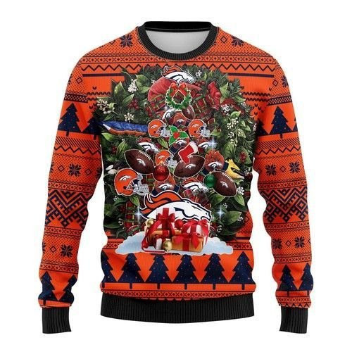 Denver Brocos Ugly Christmas Sweater Adult 3D Funny Matching for family