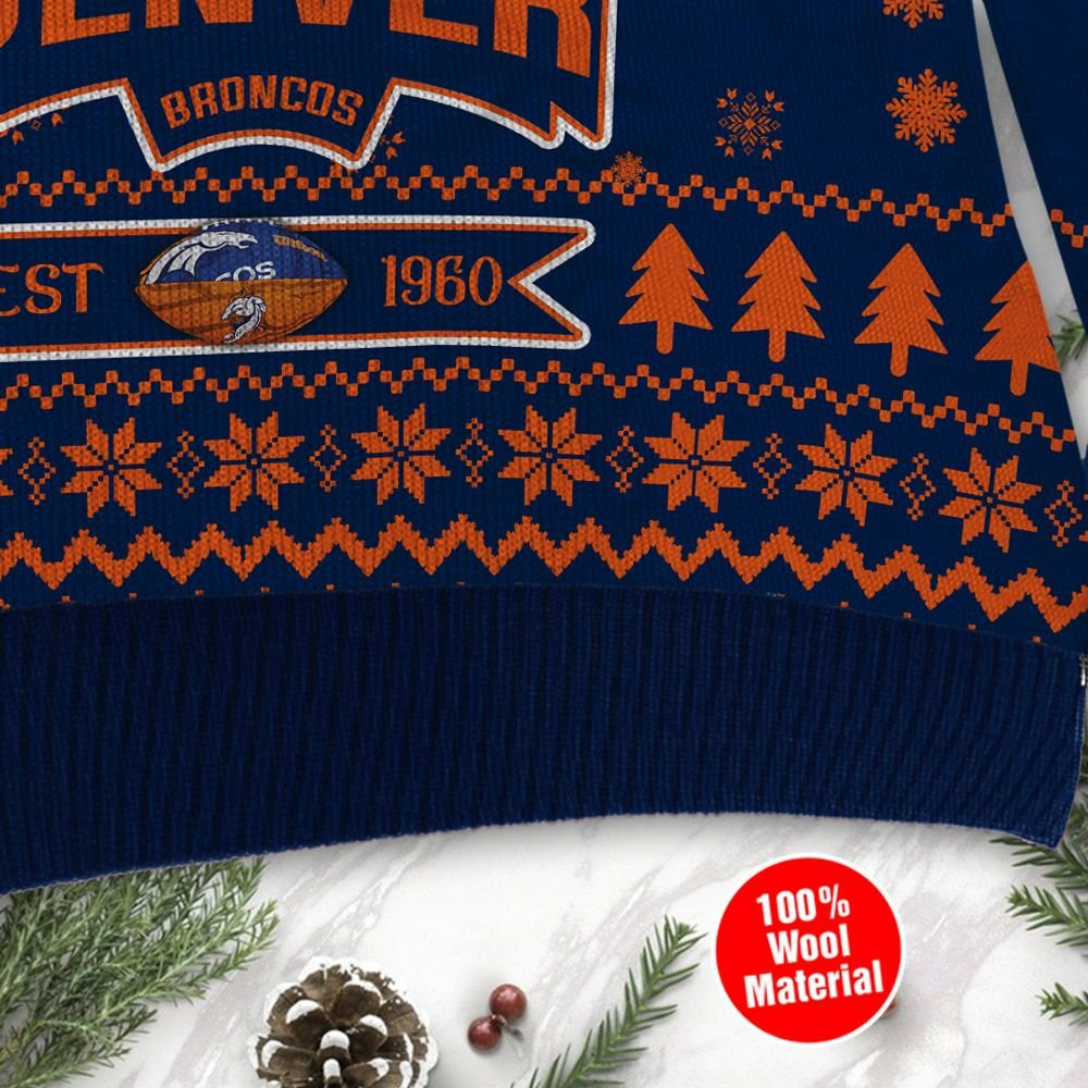 Denver Broncos Cute Baby Yoda Grogu Holiday Party Ugly Christmas Sweater Adult 3D Funny Matching for family - Image 4