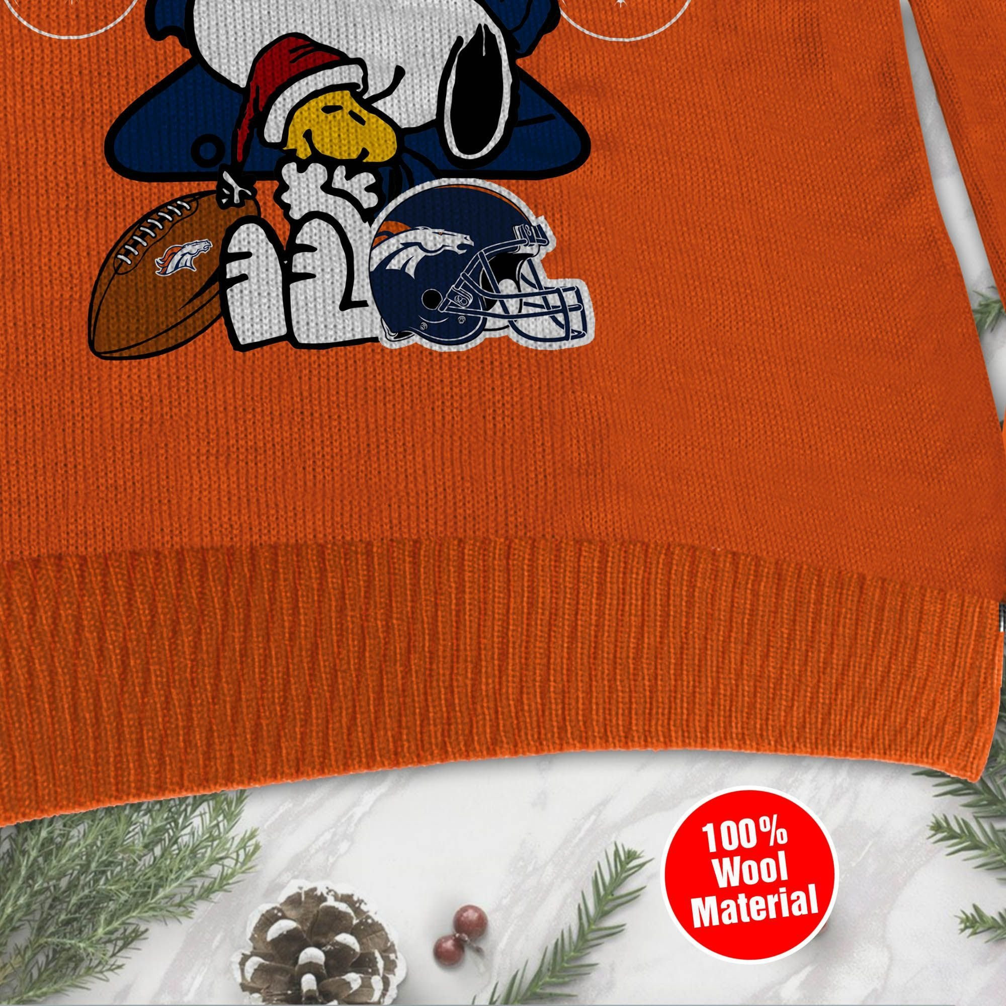 Denver Broncos Funny Charlie Brown Peanuts Snoopy Ugly Christmas Sweater Adult 3D Funny Matching for family - Image 4