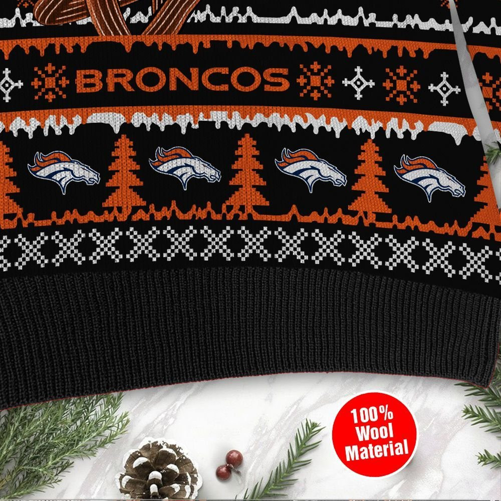 Denver Broncos Jack Skellington Halloween Ugly Christmas Sweater Adult 3D Funny Matching for family - Image 4