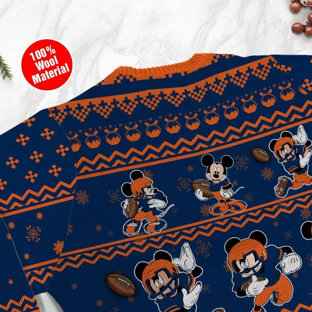 Denver Broncos Mickey Mouse Ugly Christmas Sweater Adult 3D Funny Matching for family - Image 5