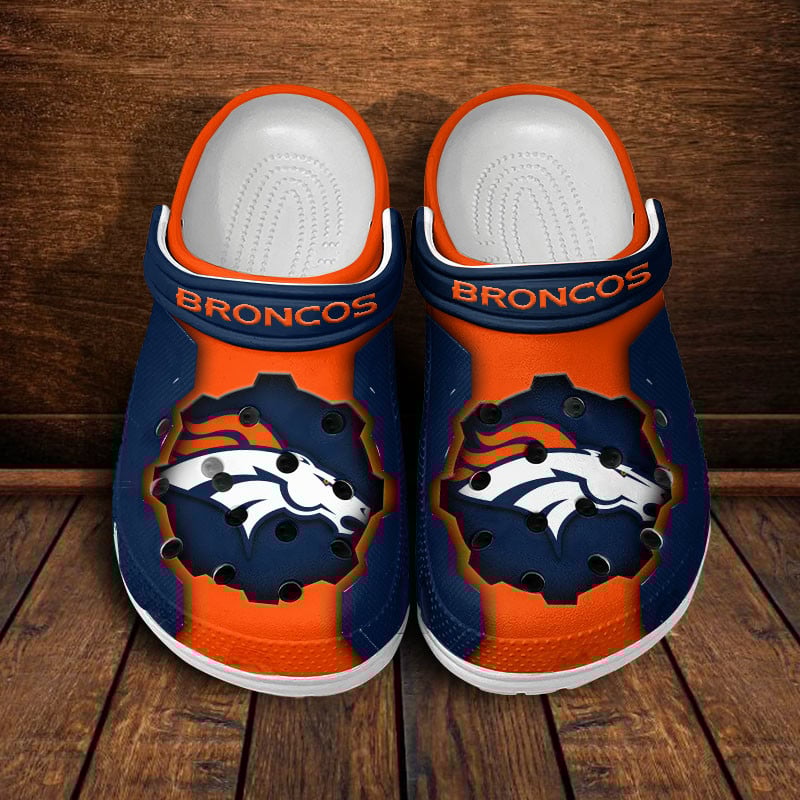 Denver Broncos NFL Crocs Crocband Clogs Shoes Comfortable For Men Women and Kids