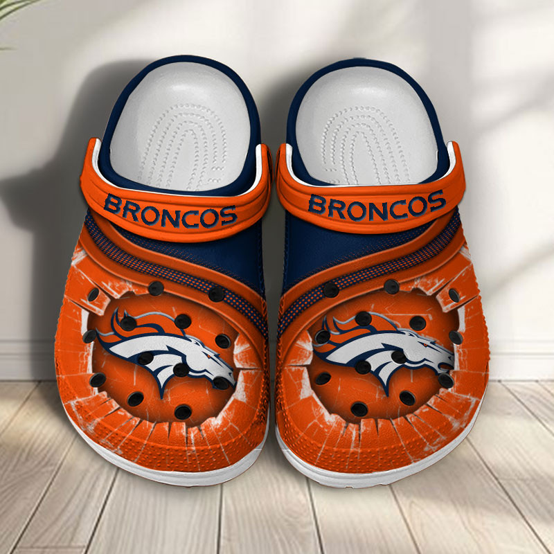 Denver Broncos NFL Crocs Crocband Clogs Shoes Comfortable For Men Women and Kids