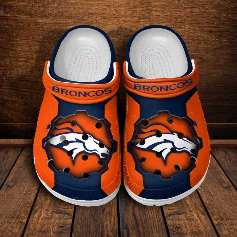 Denver Broncos NFL Crocs Crocband Clogs Shoes Comfortable For Men Women and Kids
