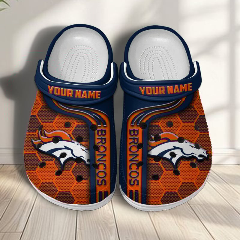 Denver Broncos NFL Crocs Crocband Clogs Shoes Comfortable For Men Women and Kids