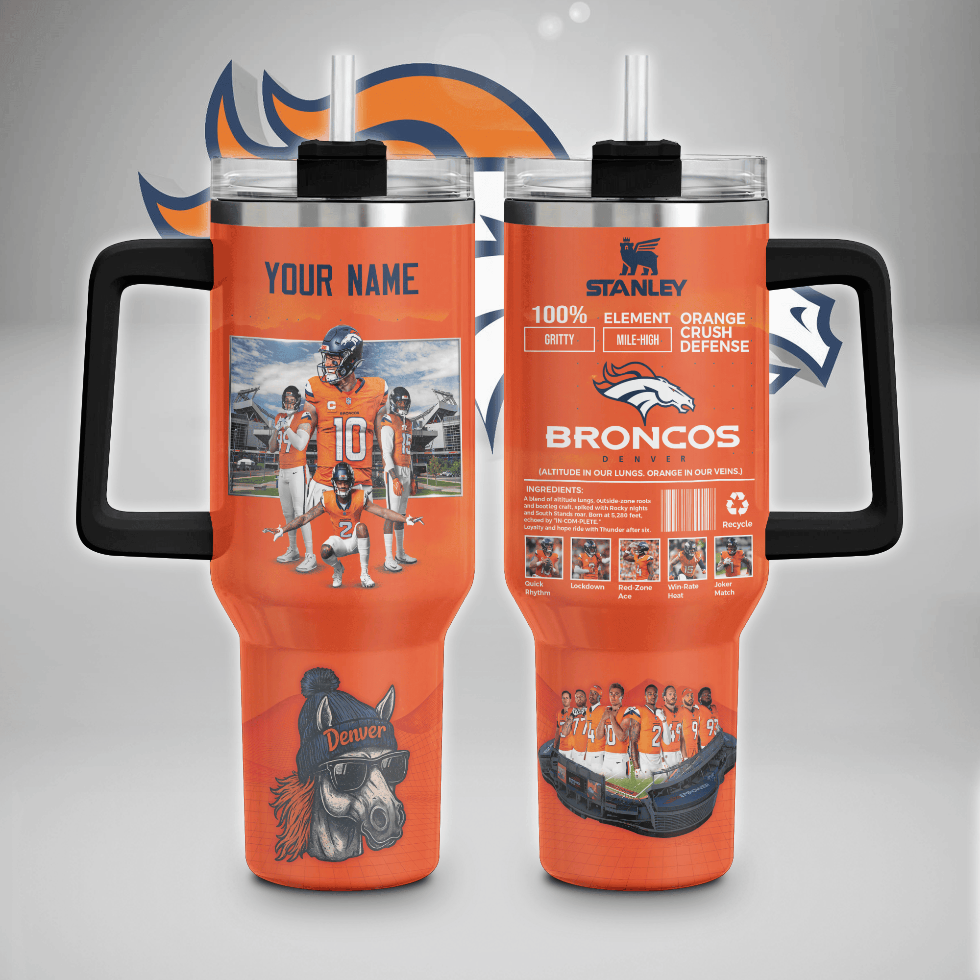 Denver Broncos NFL Custom Stanley Cup 40 oz 30 oz Tumbler With HandleTVC230198