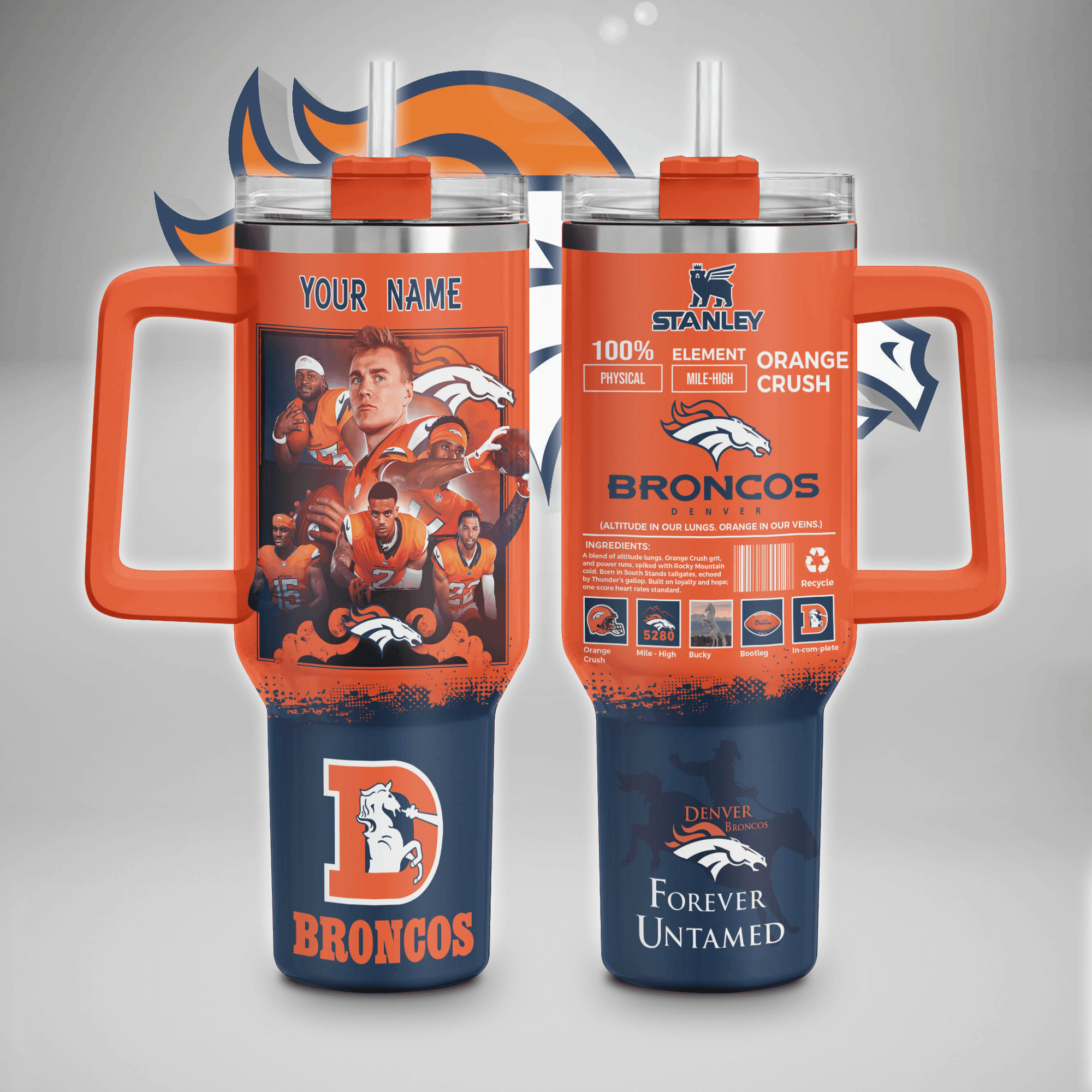 Denver Broncos NFL Custom Stanley Cup 40 oz 30 oz Tumbler With HandleTVC230198