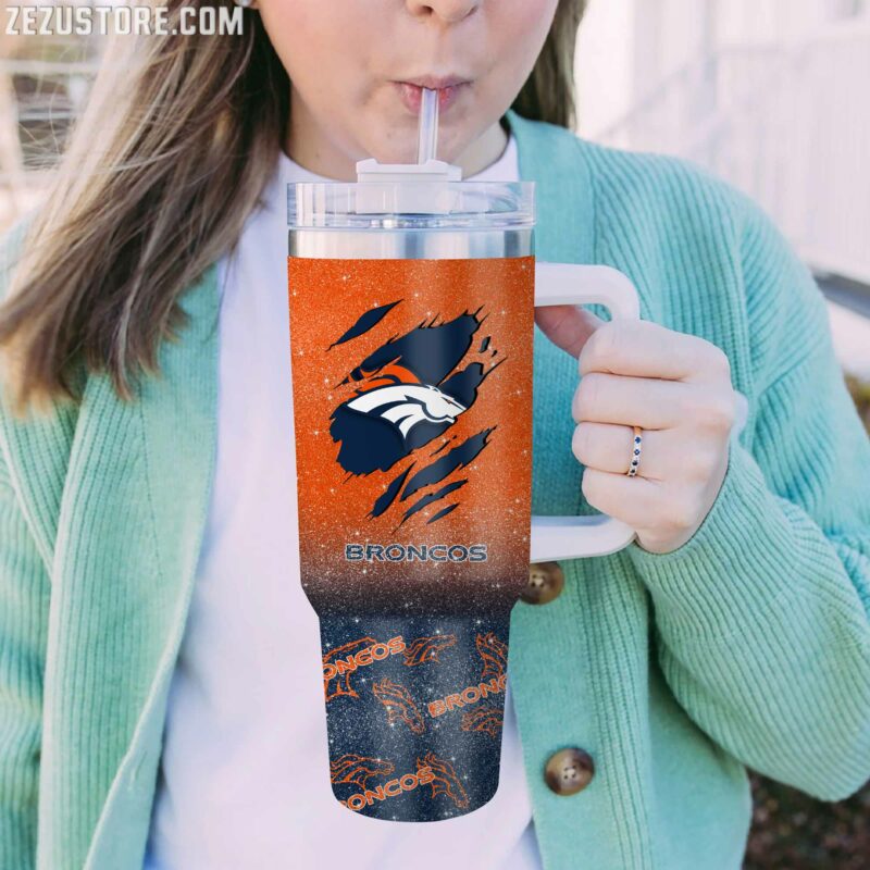 Denver Broncos NFL Glitter Custom Stanley Cup 40 oz 30 oz Tumbler With HandleTVC230199 - Image 2