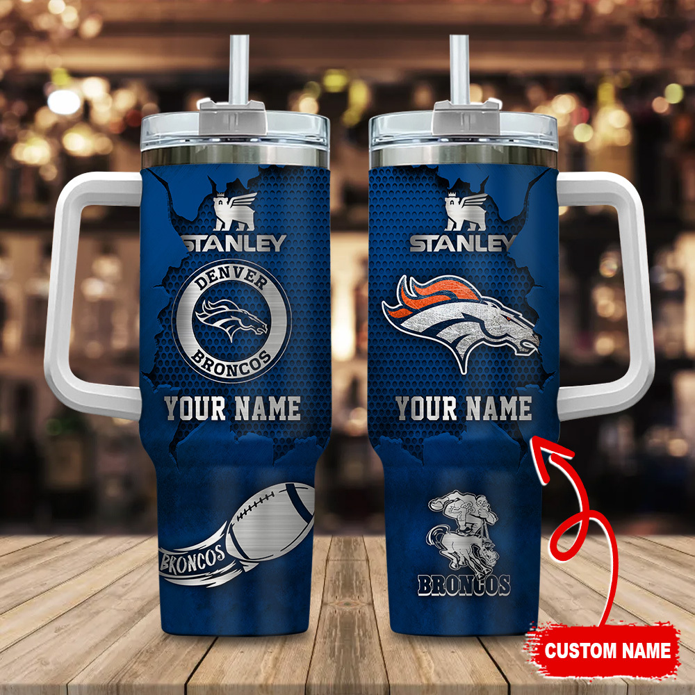 Denver Broncos NFL Metal Style Custom Stanley Cup 40 oz 30 oz Tumbler With HandleTVC230186