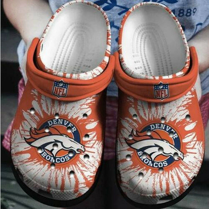Denver Broncos NFL Sport Crocs Crocband Clogs Shoes Comfortable For Men Women and Kids