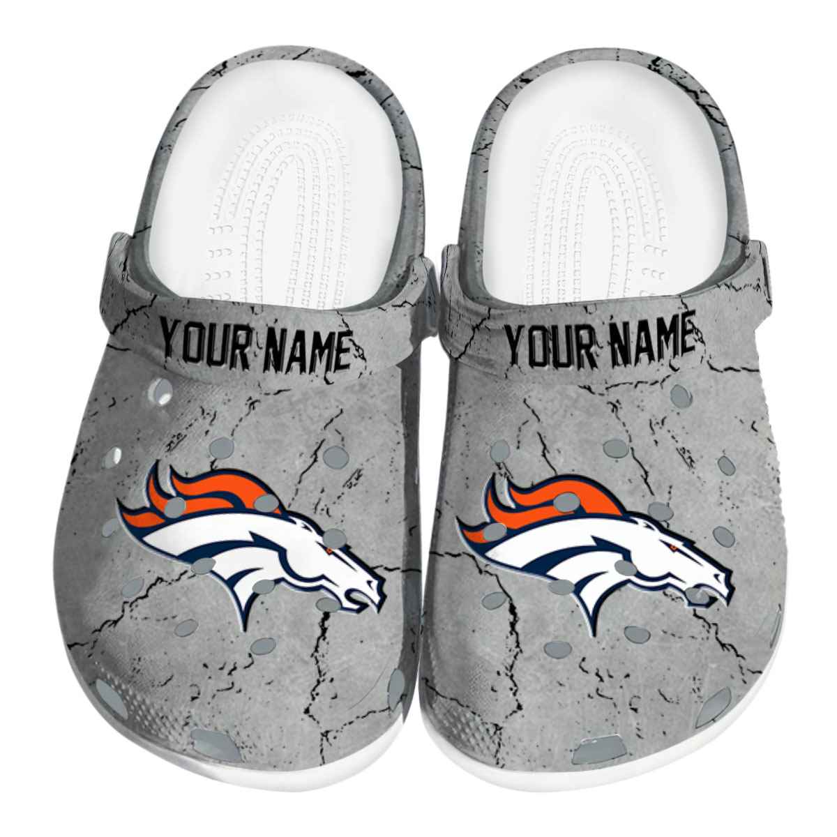 Denver Broncos NFL Sport Crocs Crocband Clogs Shoes Comfortable For Men Women and Kids