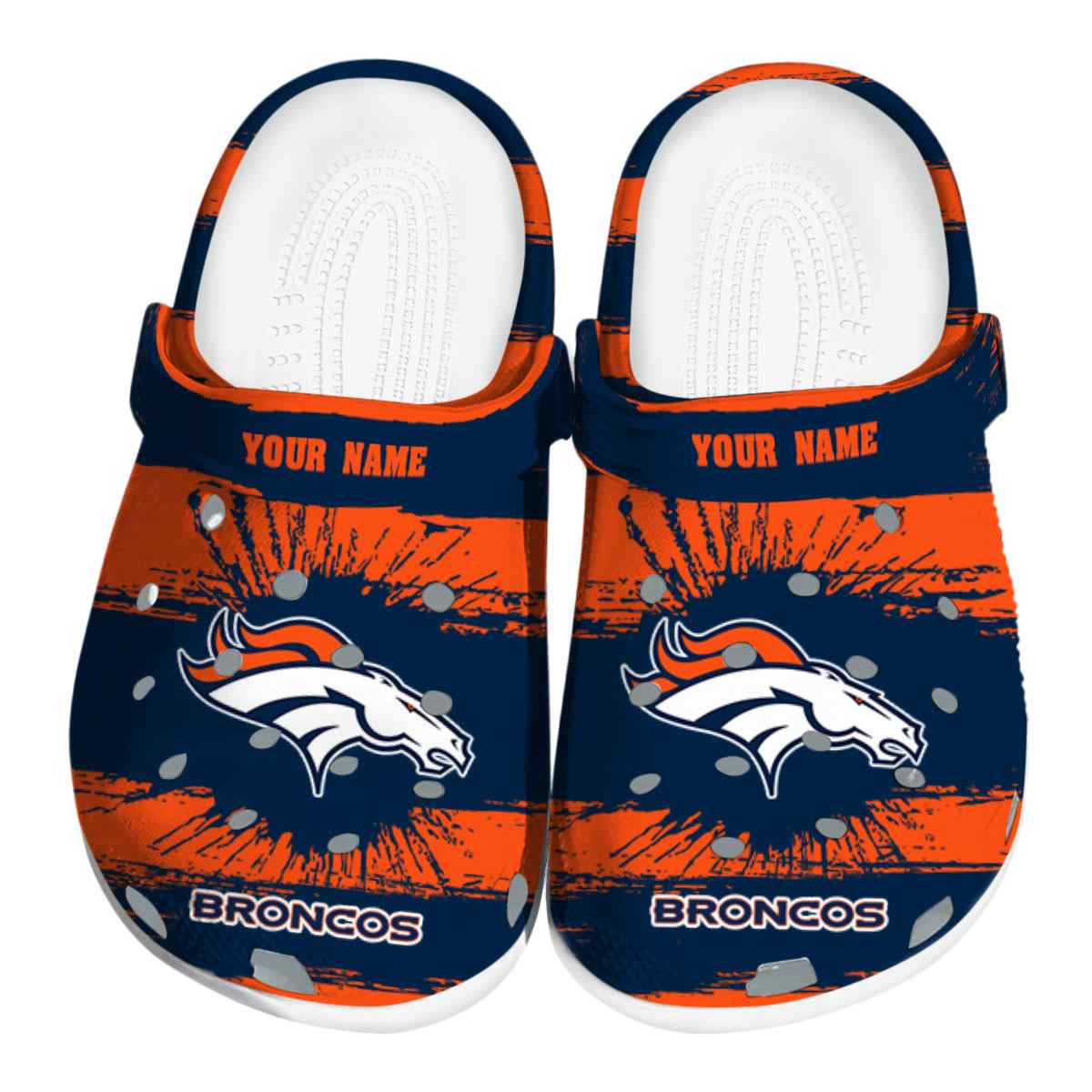 Denver Broncos NFL Sport Crocs Crocband Clogs Shoes Comfortable For Men Women and Kids