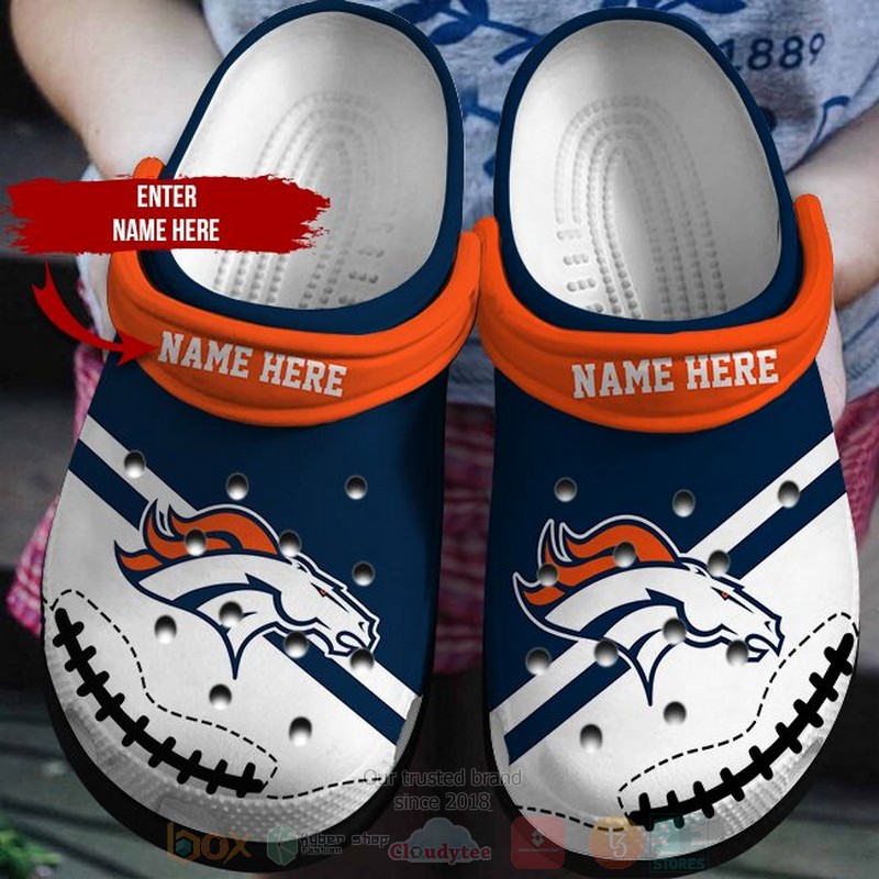 Denver Broncos NFL Sport Crocs Crocband Clogs Shoes Comfortable For Men Women and Kids