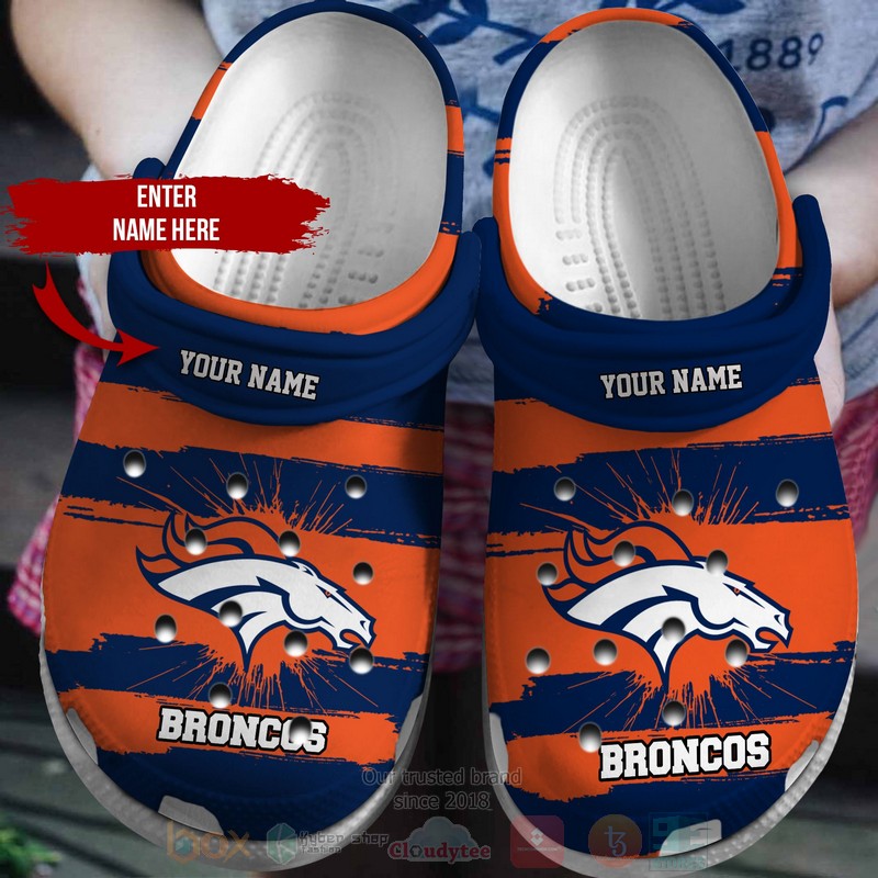 Denver Broncos NFL Sport Crocs Crocband Clogs Shoes Comfortable For Men Women and Kids