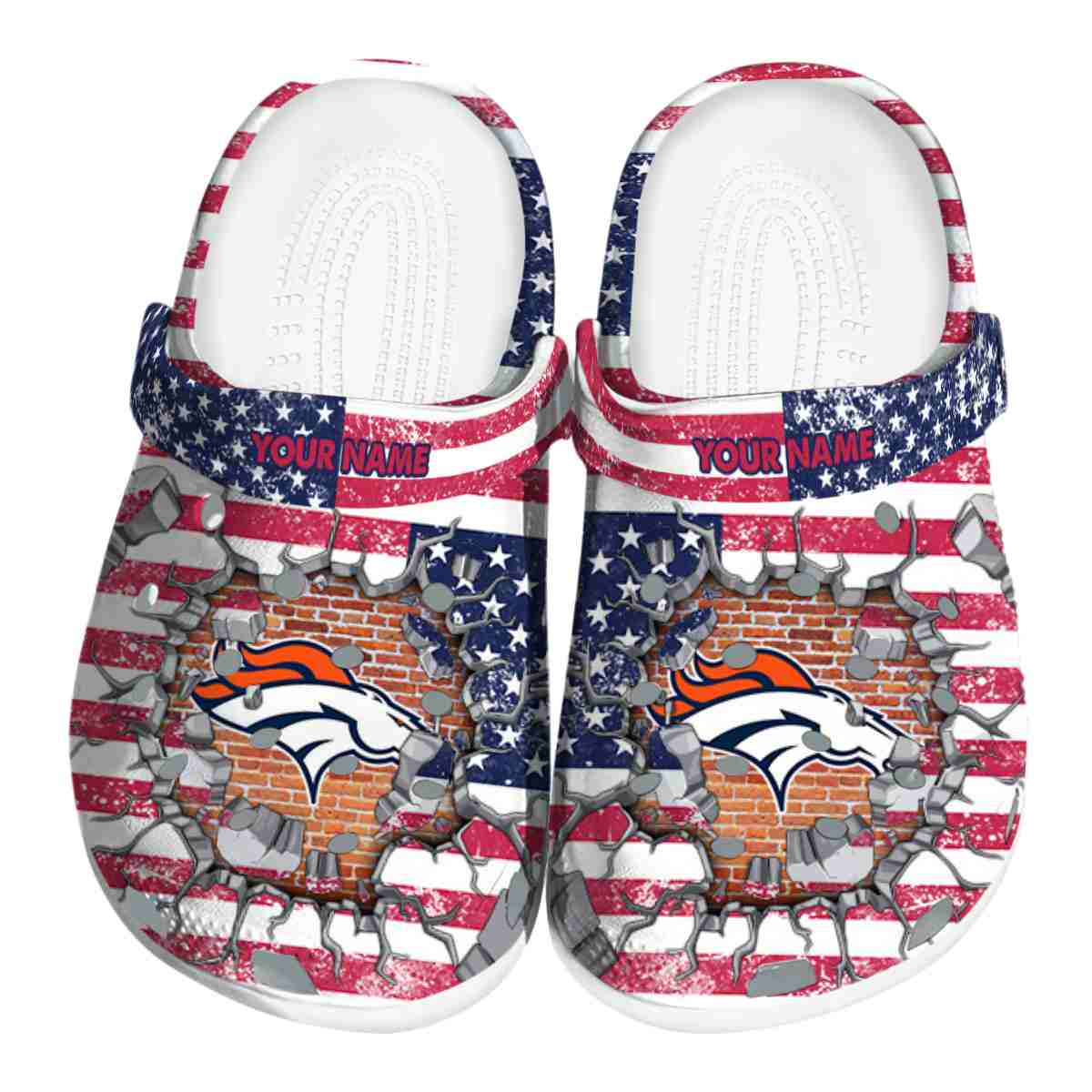 Denver Broncos NFL Sport Crocs Crocband Clogs Shoes Comfortable For Men Women and Kids
