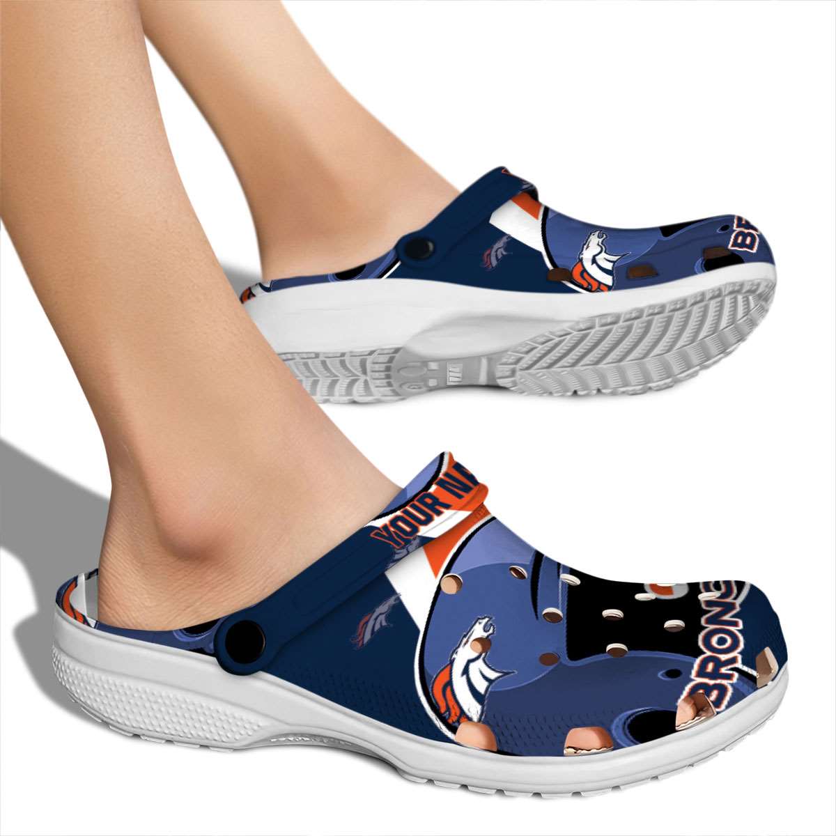 Denver Broncos NFL Sport Crocs Crocband Clogs Shoes Comfortable For Men Women and Kids - Image 2