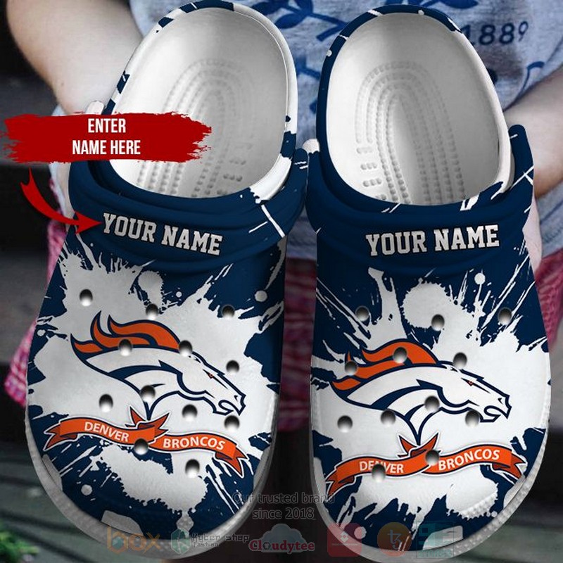Denver Broncos NFL Sport Crocs Crocband Clogs Shoes Comfortable For Men Women and Kids