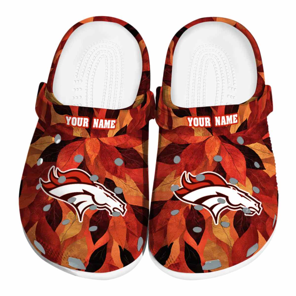 Denver Broncos NFL Sport Crocs Crocband Clogs Shoes Comfortable For Men Women and Kids