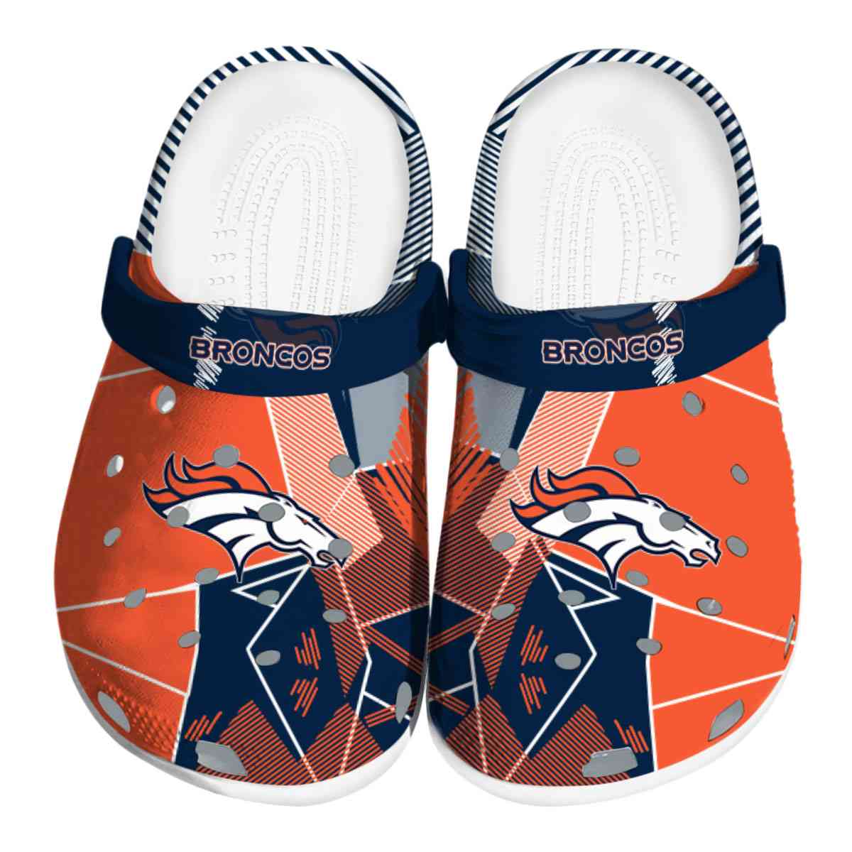 Denver Broncos NFL Sport Crocs Crocband Clogs Shoes Comfortable For Men Women and Kids