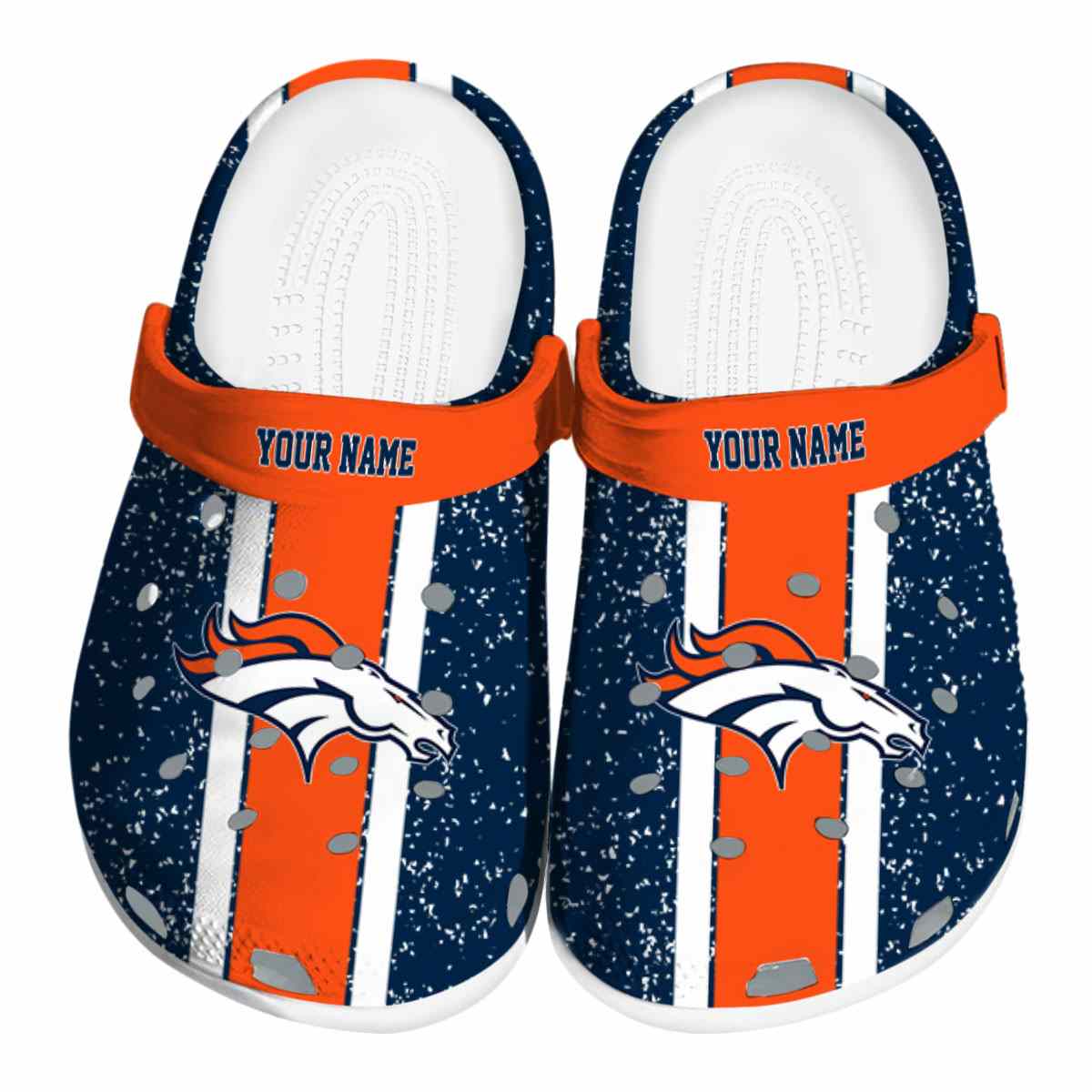 Denver Broncos NFL Sport Crocs Crocband Clogs Shoes Comfortable For Men Women and Kids