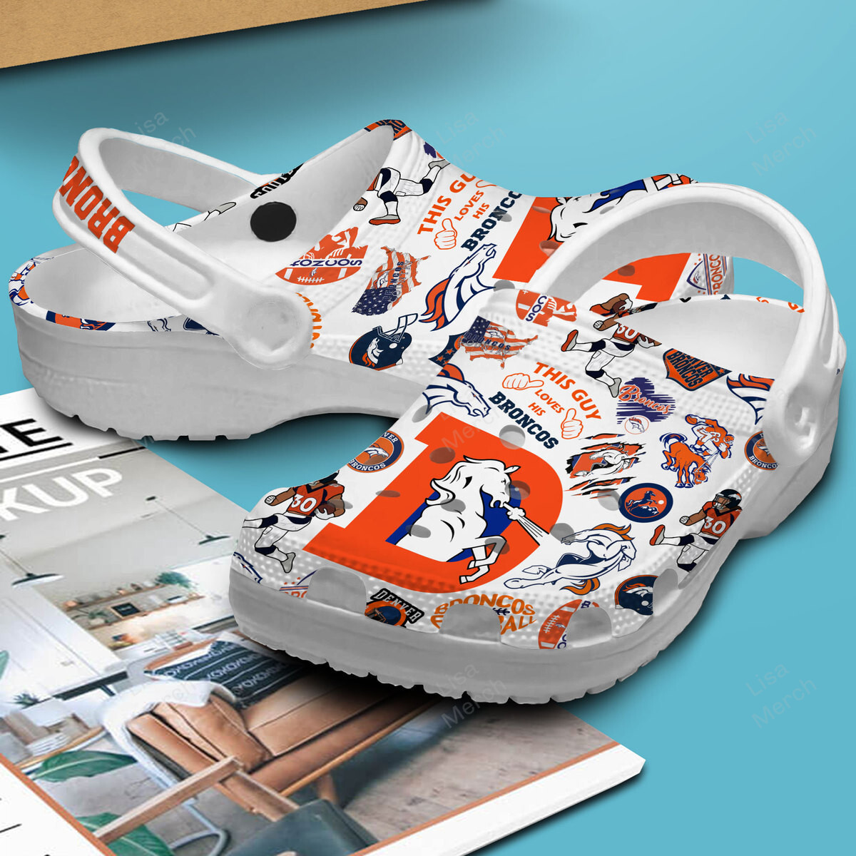 Denver Broncos NFL Sport Crocs Crocband Clogs Shoes Comfortable For Men Women and Kids - Image 2