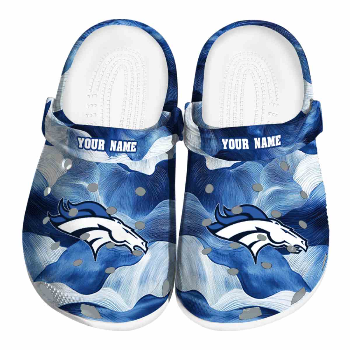 Denver Broncos NFL Sport Crocs Crocband Clogs Shoes Comfortable For Men Women and Kids