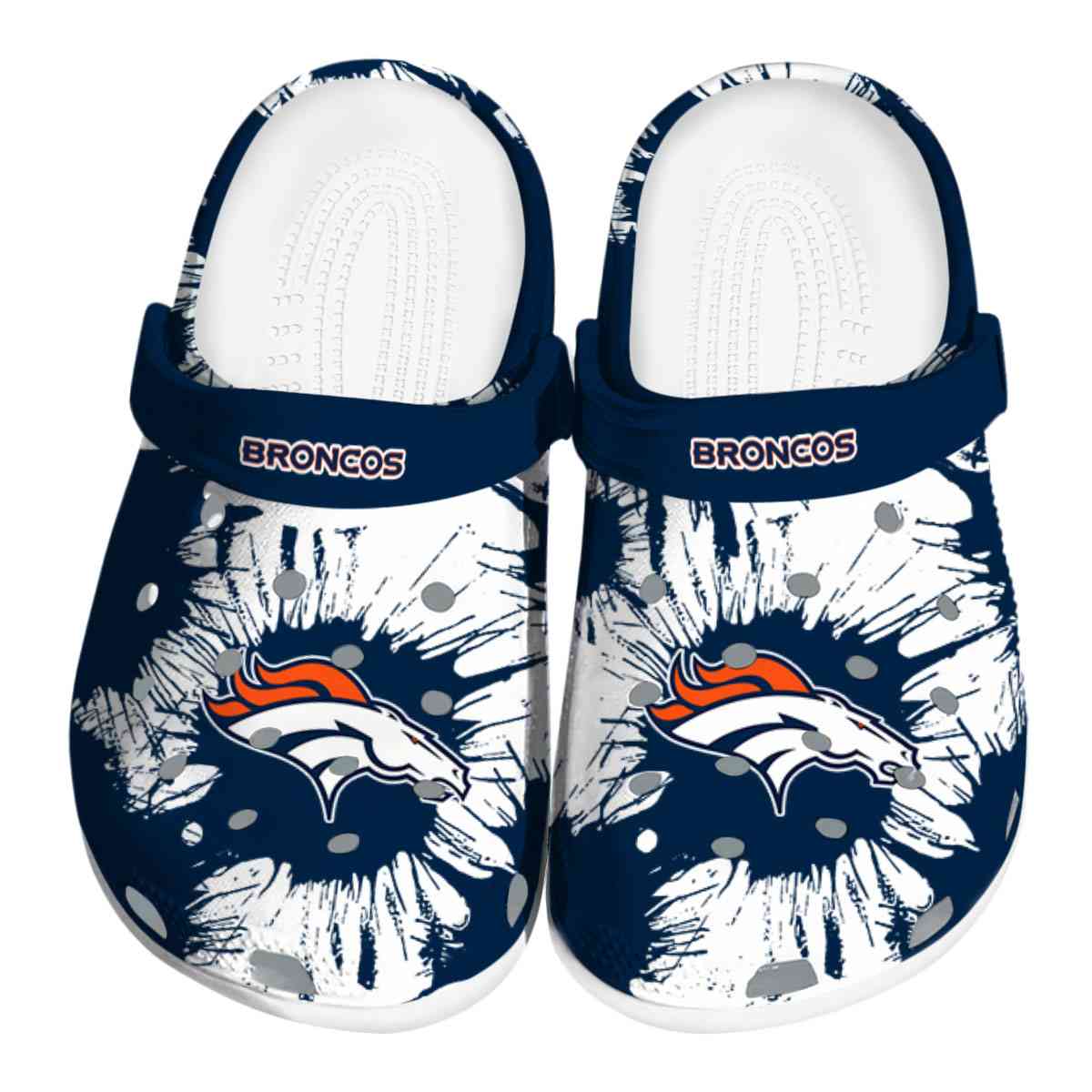 Denver Broncos NFL Sport Crocs Crocband Clogs Shoes Comfortable For Men Women and Kids
