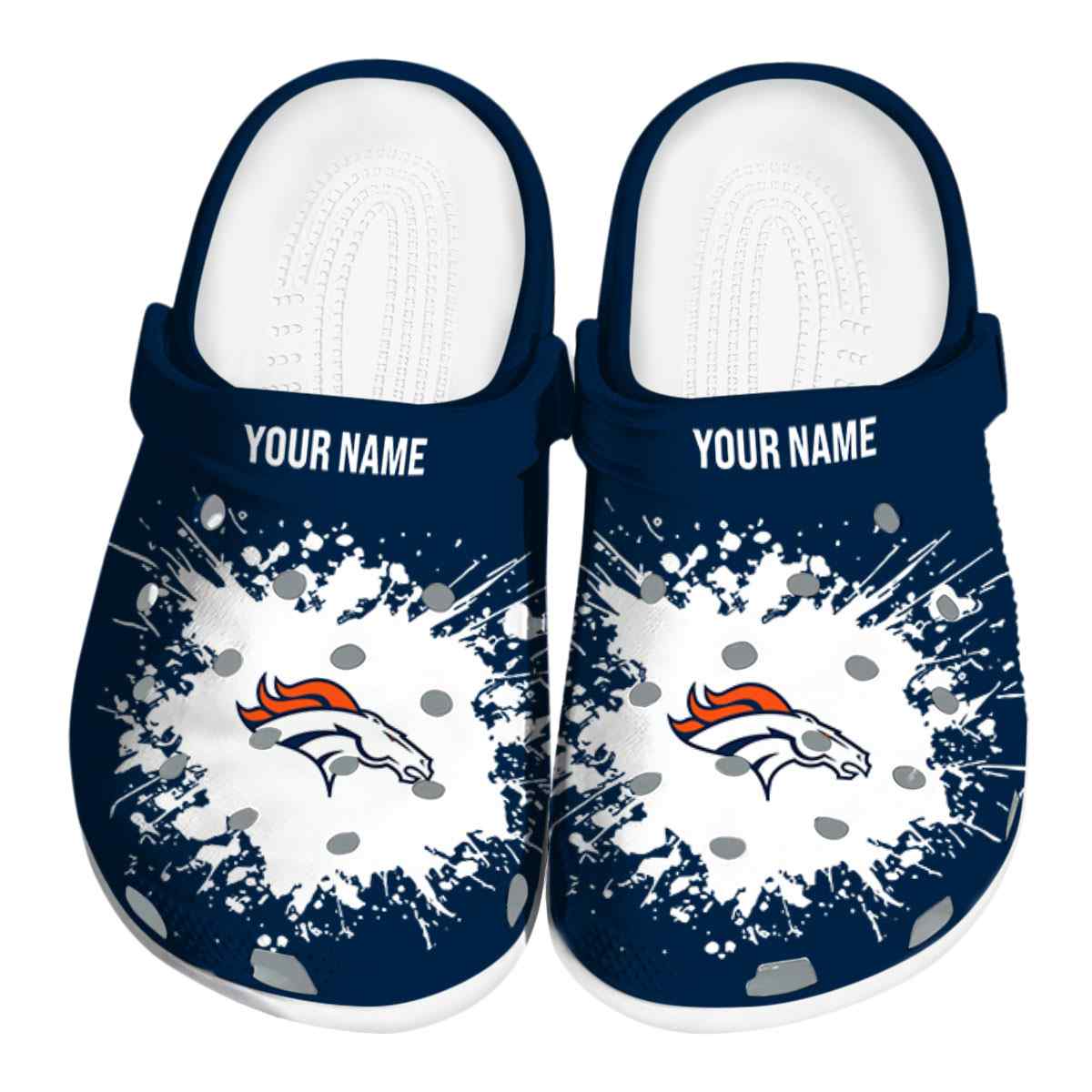 Denver Broncos NFL Sport Crocs Crocband Clogs Shoes Comfortable For Men Women and Kids