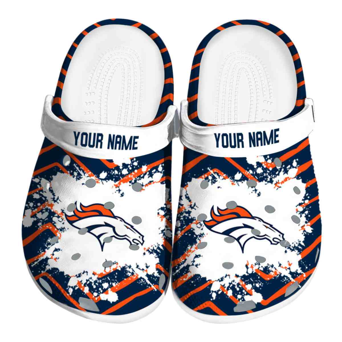 Denver Broncos NFL Sport Crocs Crocband Clogs Shoes Comfortable For Men Women and Kids