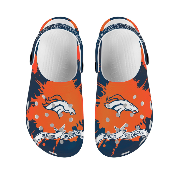 Denver Broncos NFL Sport Crocs Crocband Clogs Shoes Comfortable For Men Women and Kids