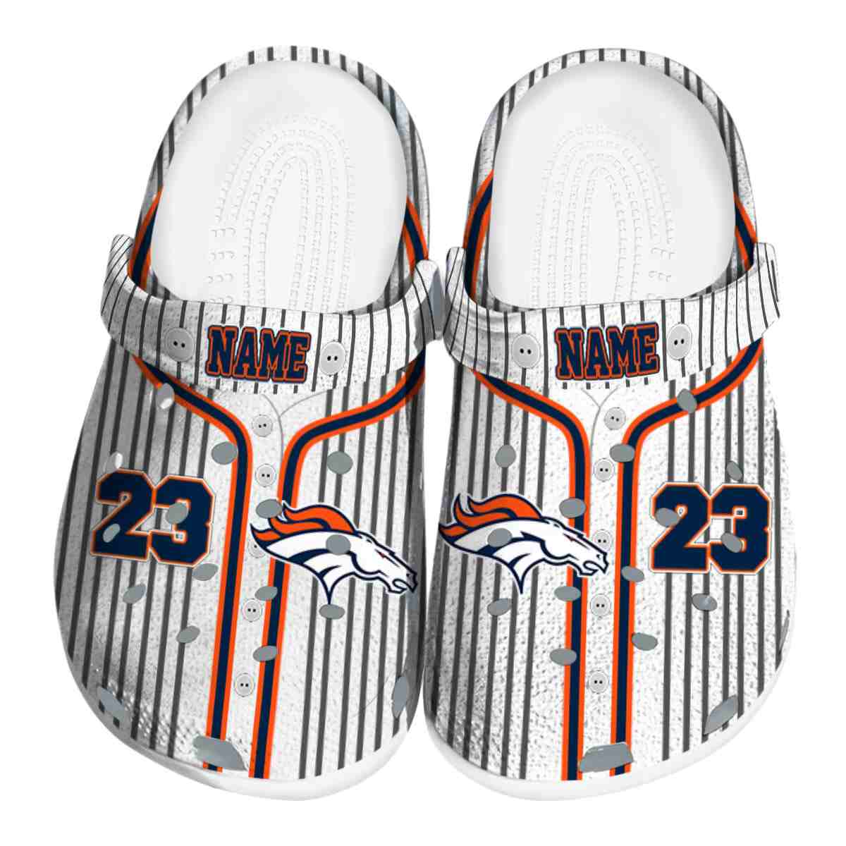 Denver Broncos NFL Sport Crocs Crocband Clogs Shoes Comfortable For Men Women and Kids