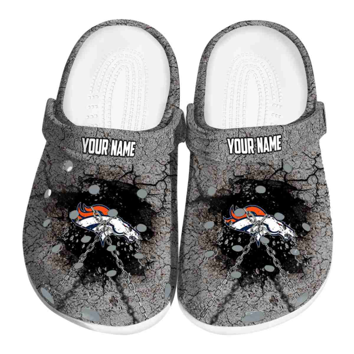 Denver Broncos NFL Sport Crocs Crocband Clogs Shoes Comfortable For Men Women and Kids