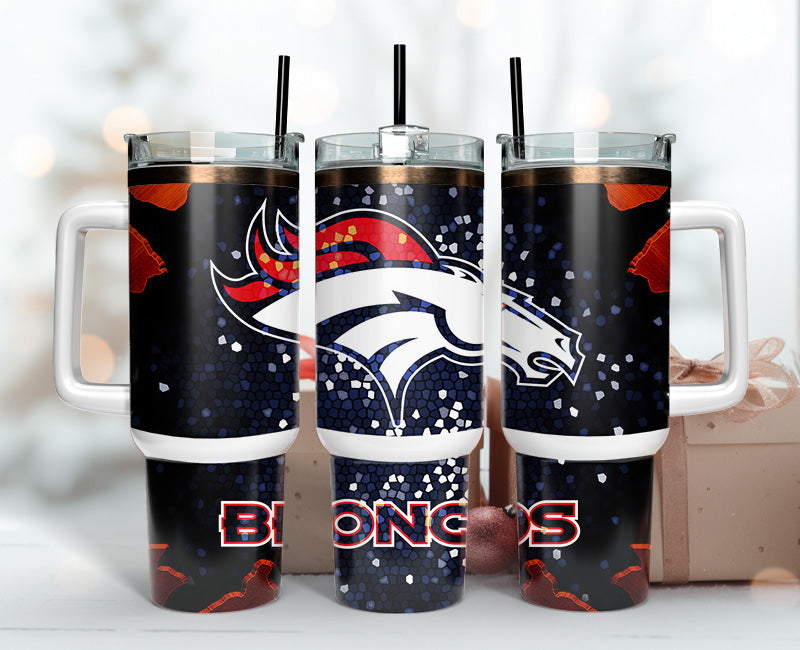 Denver Broncos NFL Stained Glass Effect Custom Stanley Cup 40 oz 30 oz Tumbler With HandleTVC2301141