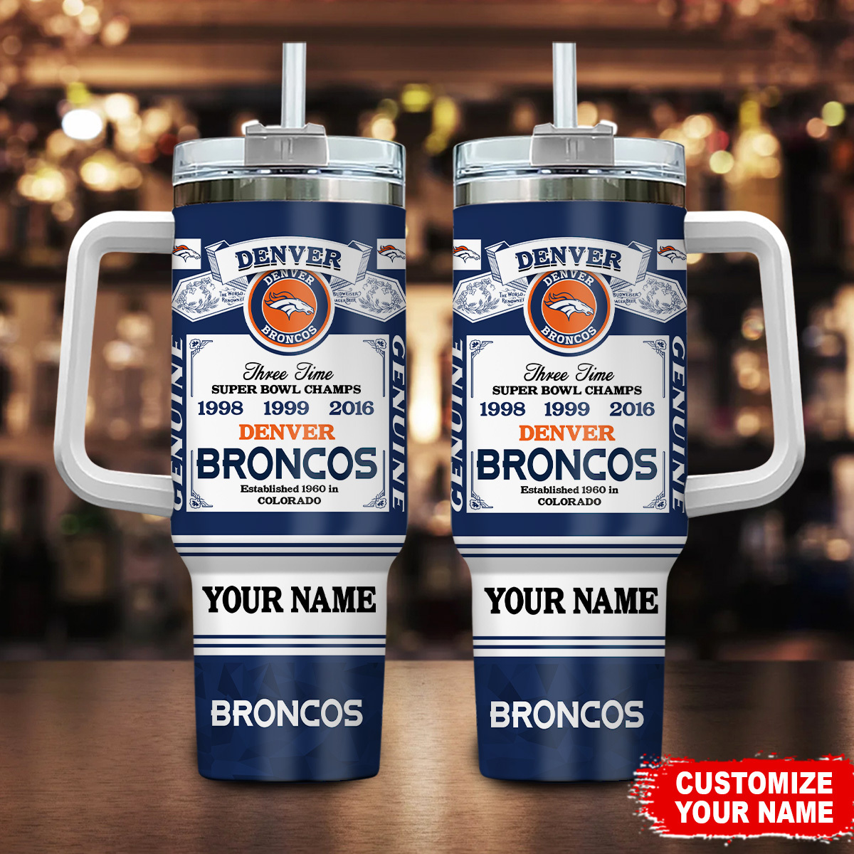 Denver Broncos NFL Super Bowl Champs Pride Custom Stanley Cup 40 oz 30 oz Tumbler With HandleTVC230157