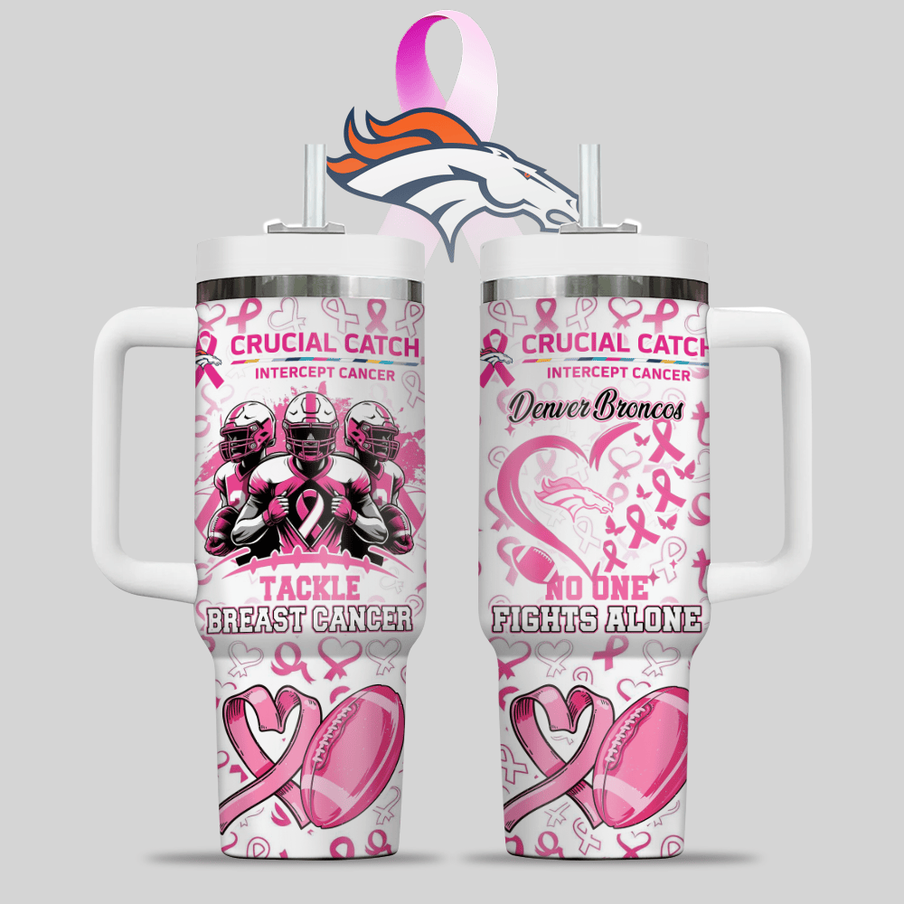 Denver Broncos NFL x Breast Cancer Awareness Custom Stanley Cup 40 oz 30 oz Tumbler With HandleTVC2301124