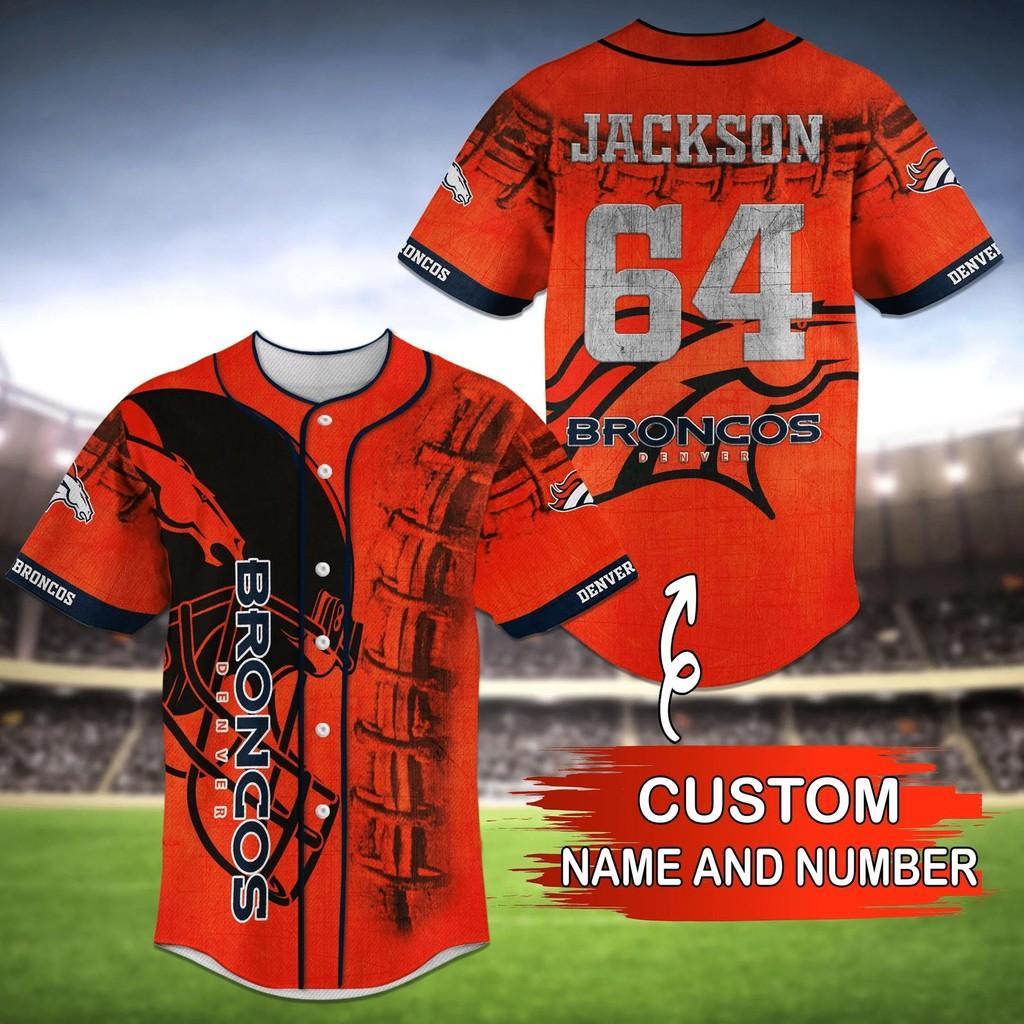 Denver Broncos NLF Baseball Jersey Shirt With Personalized Name For Fans