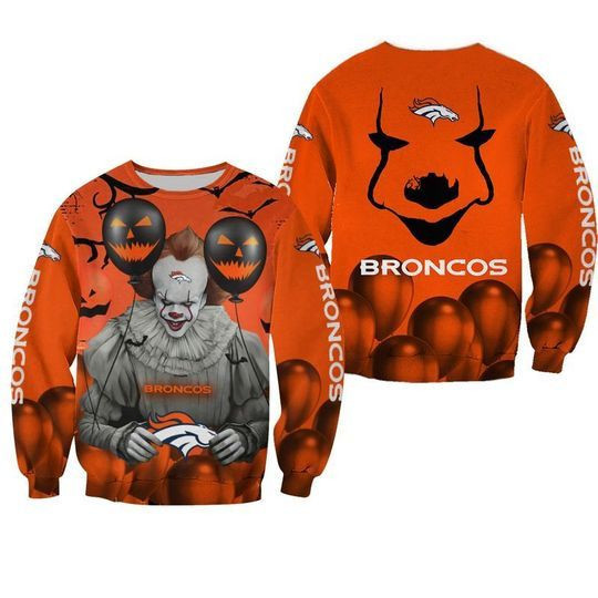 Denver Broncos Pennywise Ugly Christmas Sweater Adult 3D Funny Matching for family