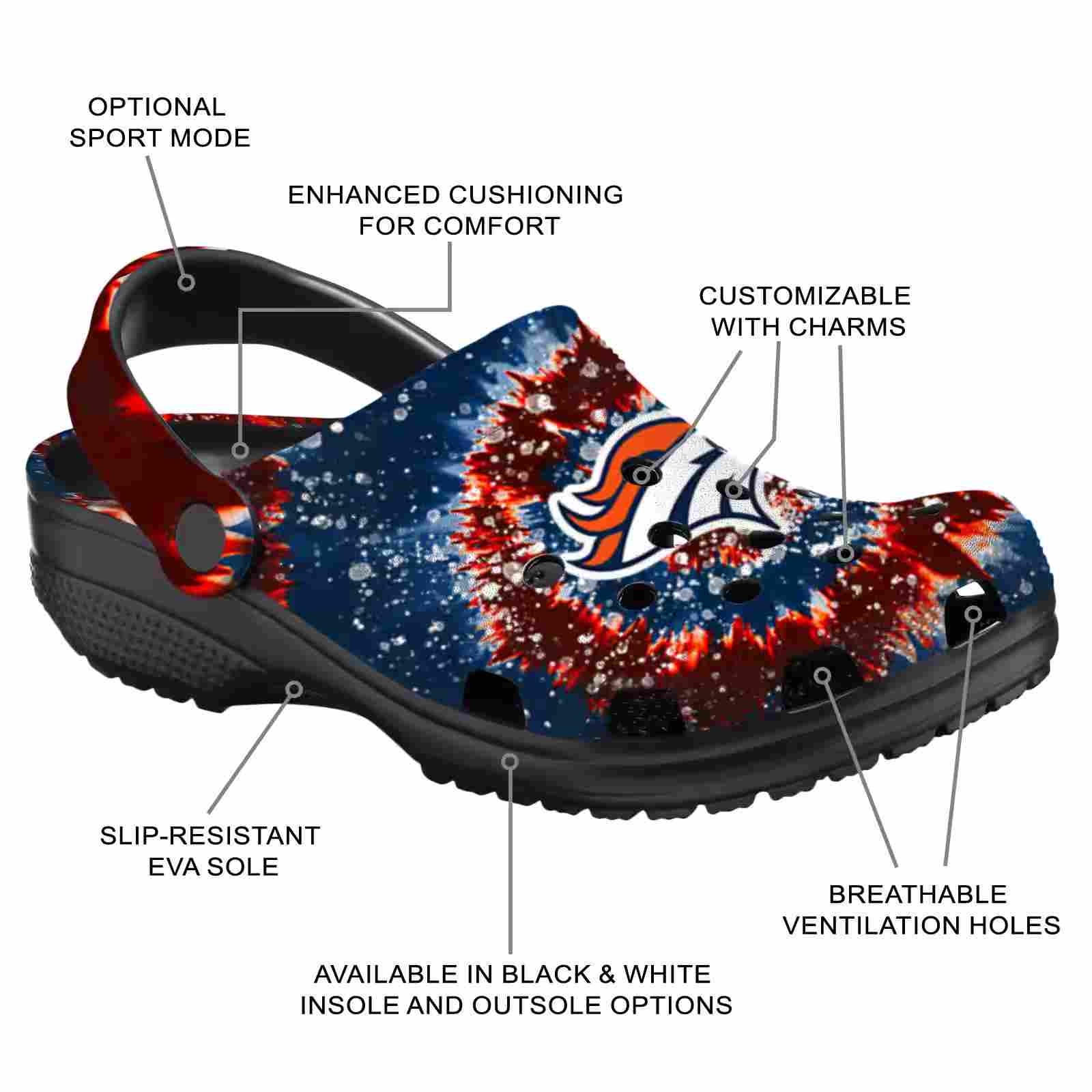 Denver Broncos Radiant Burst Effect ClogTVC180106 - Image 5
