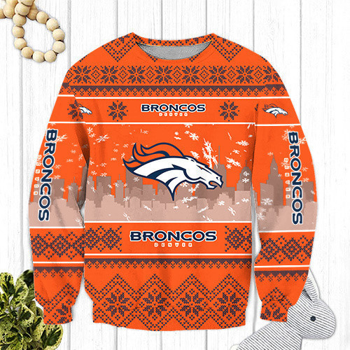 Denver Broncos Ugly Christmas Sweater Adult 3D Funny Matching for family