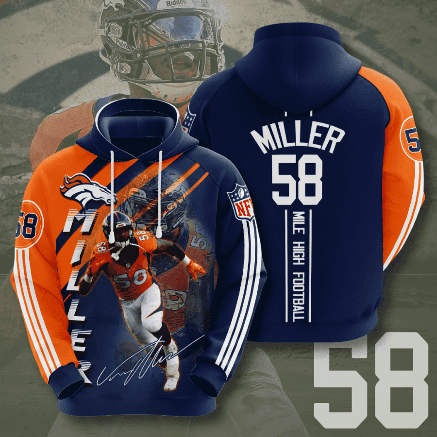 Denver Broncos Von Miller 3D All Over Print Hoodie, Zip Hoodie