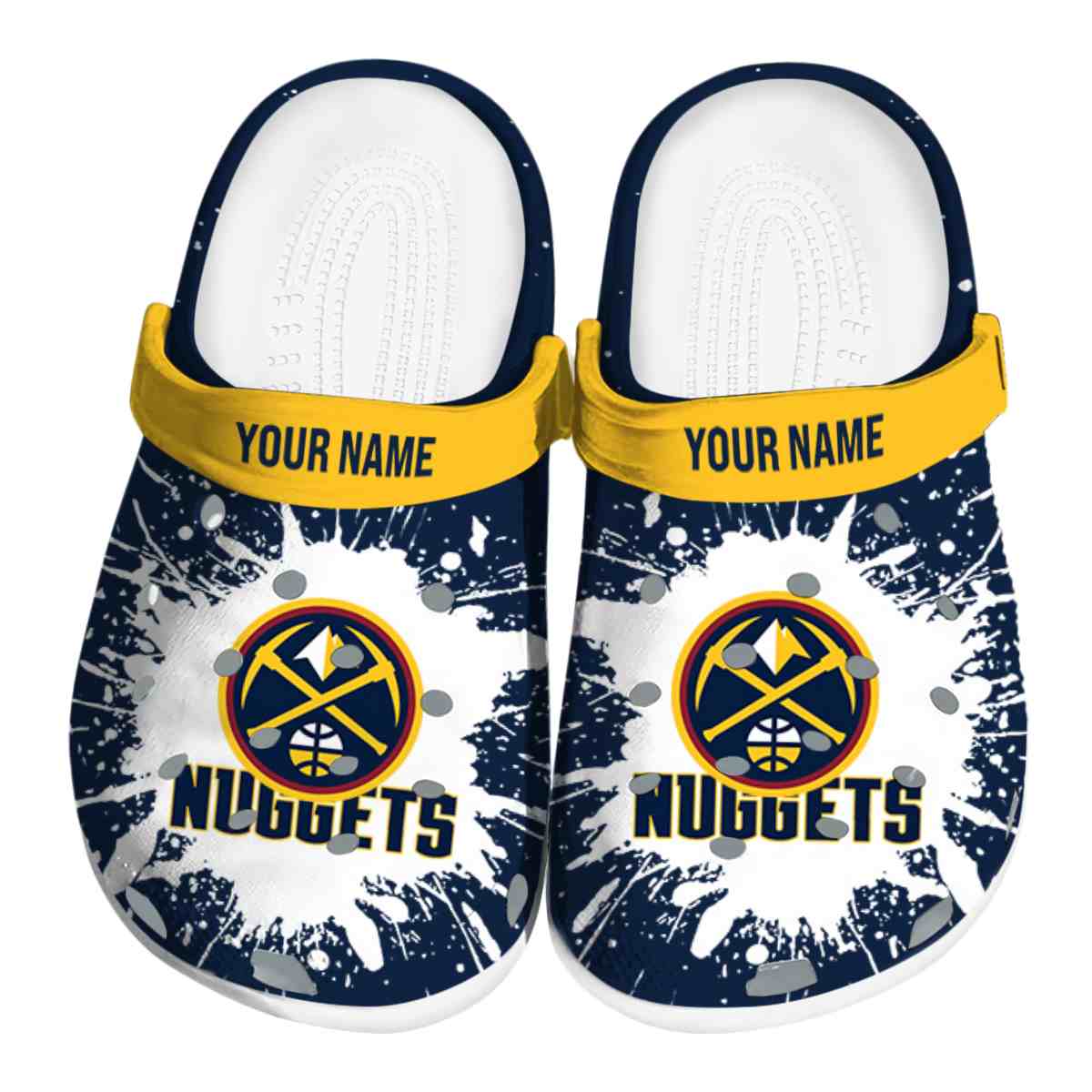 Denver Nuggets NBA Sport Crocs Crocband Clogs Shoes Comfortable For Men Women and Kids