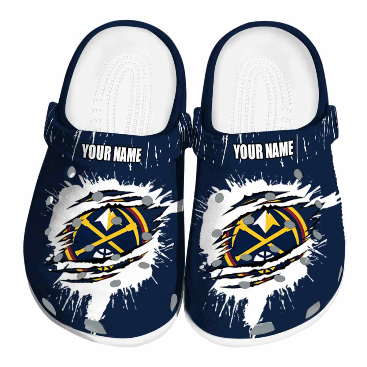 Denver Nuggets NBA Sport Crocs Crocband Clogs Shoes Comfortable For Men Women and Kids
