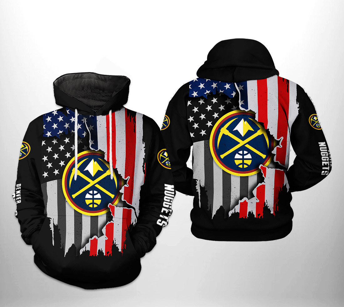 Denver Nuggets NBA US Flag Team 3D All Over Print Hoodie, Zip Hoodie