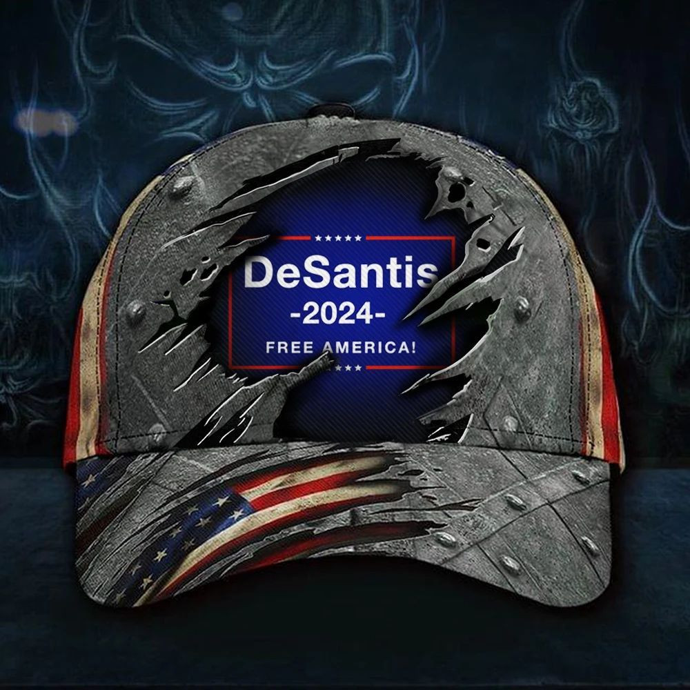 Desantis 2024 Hat 3D Free American Flag Cap Don Desantis For President Campaign Merch Trucker Hats Custom Hats Gifts For Men & Women