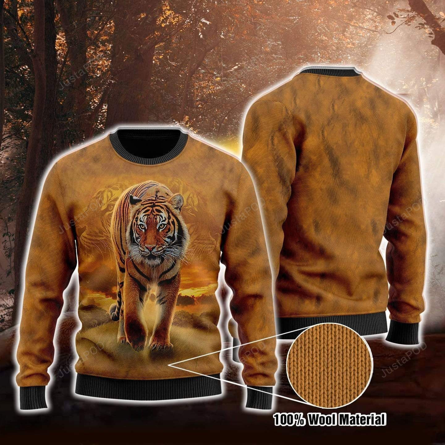 Desert Tiger Ugly Christmas Sweater Adult 3D Funny Matching for family