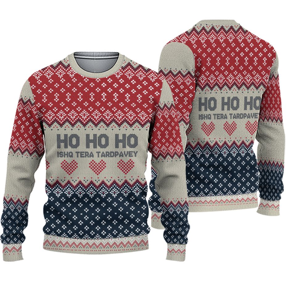 Desi Christmas Sweater - Ho Ho Ho Ishq Tera Tardpavey